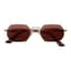 Kính mát Uniqlo Metal Hexagon màu nâu đậm 38 Dark Brown