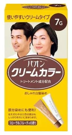 Kem nhuộm tóc bạc PAON Cream Color 7G màu nâu đen tự nhiên 40g+40g