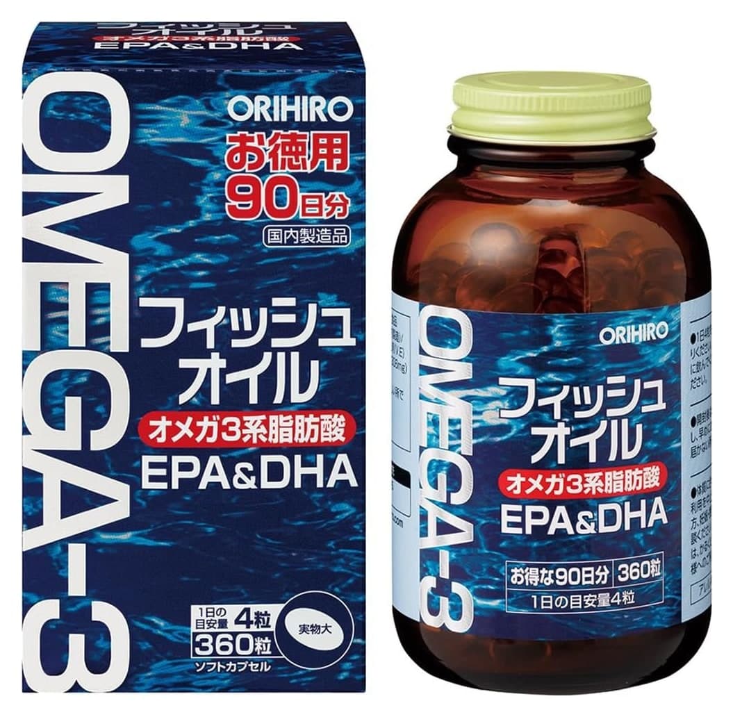 Viên dầu cá ORIHIRO Fish Oil Omega-3 EPA & DHA 360 viên 90 ngày