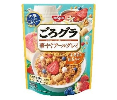 Ngũ cốc granola Nissin Goro Granola Earl Grey dâu đào việt quất 280g