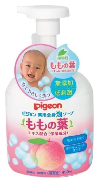 Sữa tắm bọt Pigeon lá đào chai 450ml