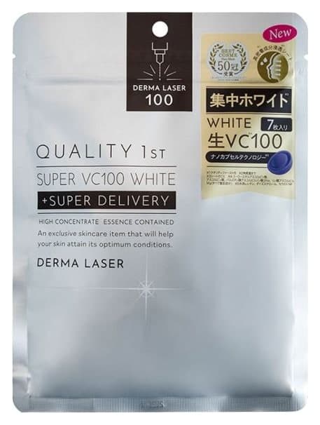 Mặt nạ dưỡng trắng Quality 1st Derma Laser Super VC100 White 7 miếng (trắng)