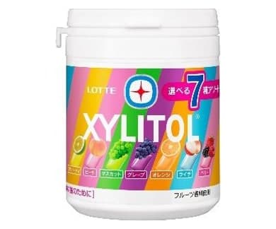 Kẹo cao su Lotte Xylitol 7 vị trái cây hũ 133g