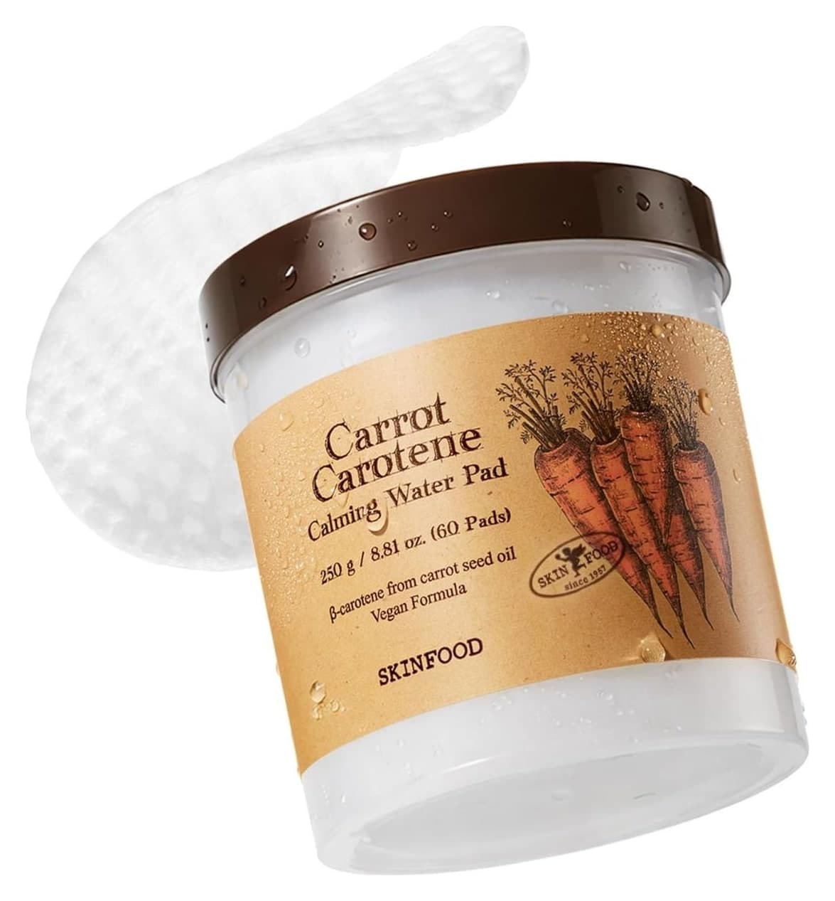 Toner pad SKINFOOD Carrot Carotene Calming Water Pad 60 miếng 250g