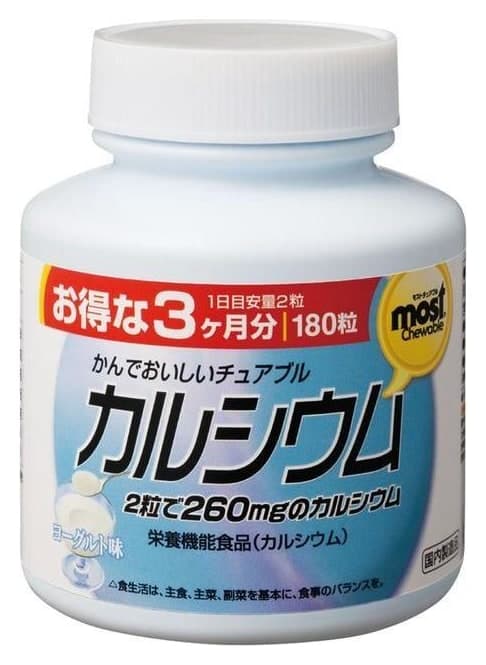 Viên nhai bổ sung Canxi Orihiro MOST Chewable Vị sữa chua 180 viên (90 ngày)