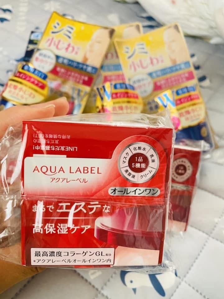 Kem Dưỡng Ẩm Shiseido Aqualabel All-In-One Màu Đỏ