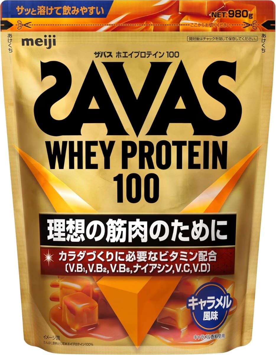 Bột whey protein Meiji Savas Whey Protein 100 vị Caramel 980g