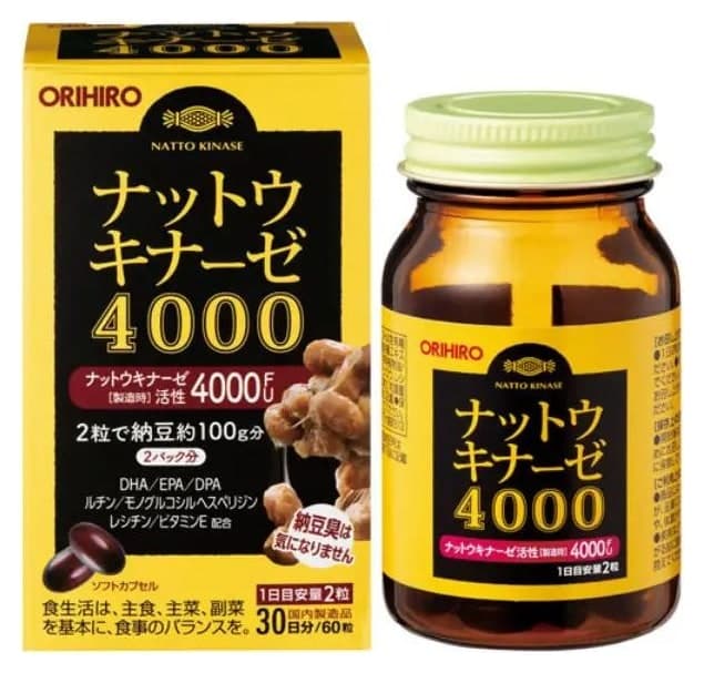 Viên uống Orihiro Nattokinase 4000FU 60 viên 30 ngày
