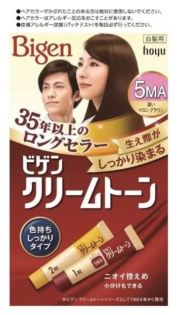 Kem nhuộm tóc bạc Bigen Cream Tone 5MA – Nâu hạt dẻ trầm 40g+40g