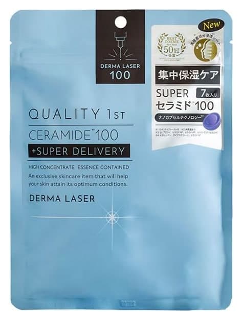 Mặt nạ cấp ẩm phục hồi da Quality 1st Derma Laser Super Ceramide 100 7 miếng (xanh dương)