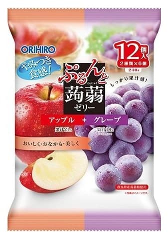 Thạch Orihiro Purunto Konnyaku táo và nho 12 túi 240g